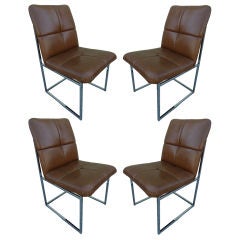 A Set of 4 Chairs in the Manner of Milo Baughman