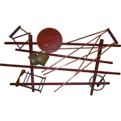 Huge Geometrical Wood Sculpture 11