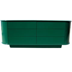 Karl Springer Style Green Lacquered Chest of Drawers