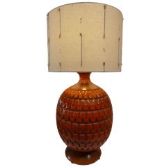 Vintage Orange Ceramic Table Lamp