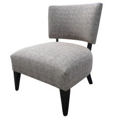 Mid-Century Ebonized Wood Slipper Chair