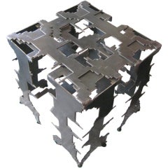 Deconstructed Steel Cube Sculpture