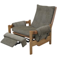 Mid-Century Unusual Solid Ash Recliner 8