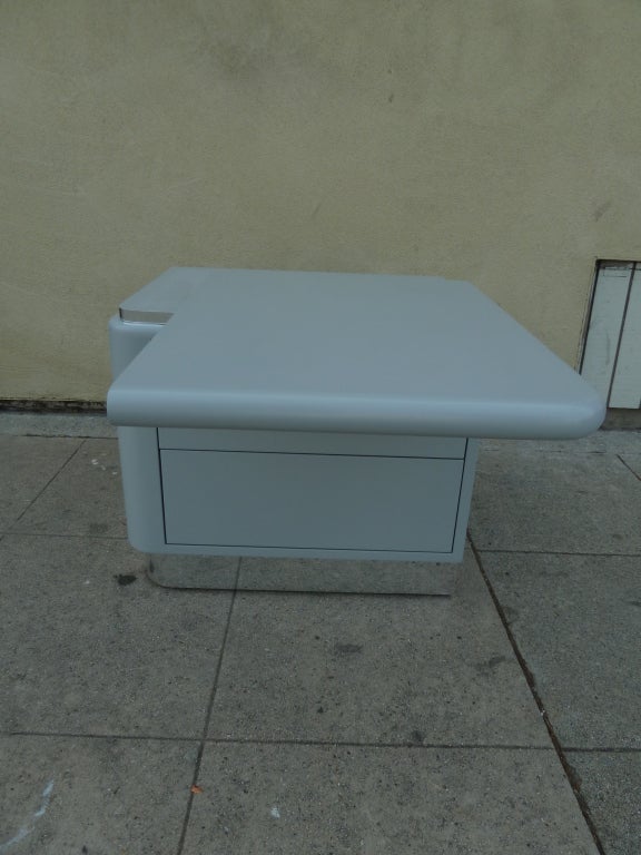 MidCentury Lacquered Grey Nightstands by Lane at 1stdibs