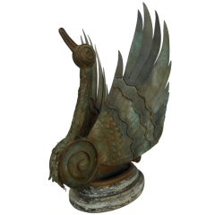 Metal Sculpture of a Bird