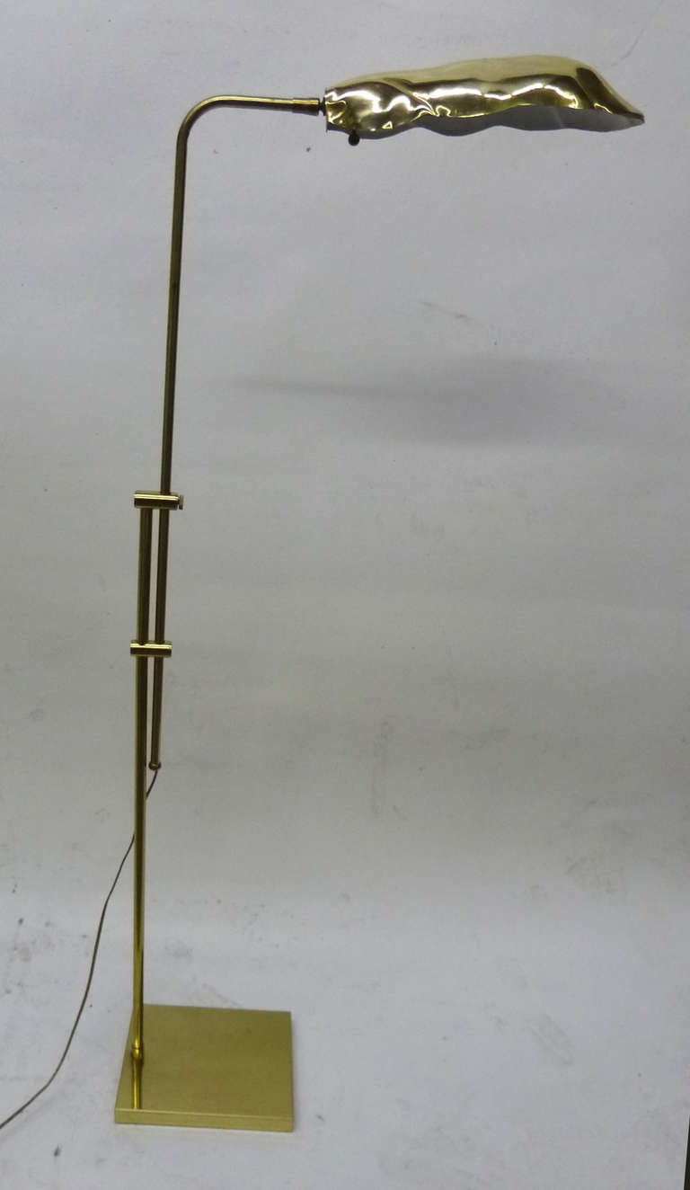 Mid-Century Modern Italian Brass Floor Lamp by Tommaso Barbi for Chapman