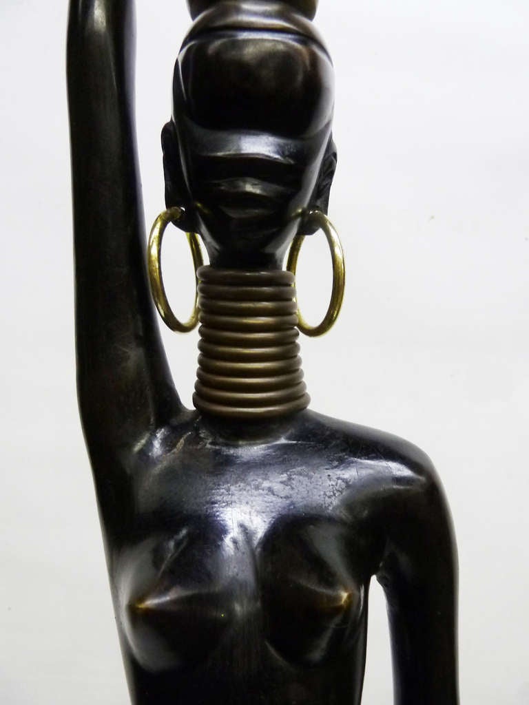 Mid-20th Century Pair of Large African Figures by Hagenauer