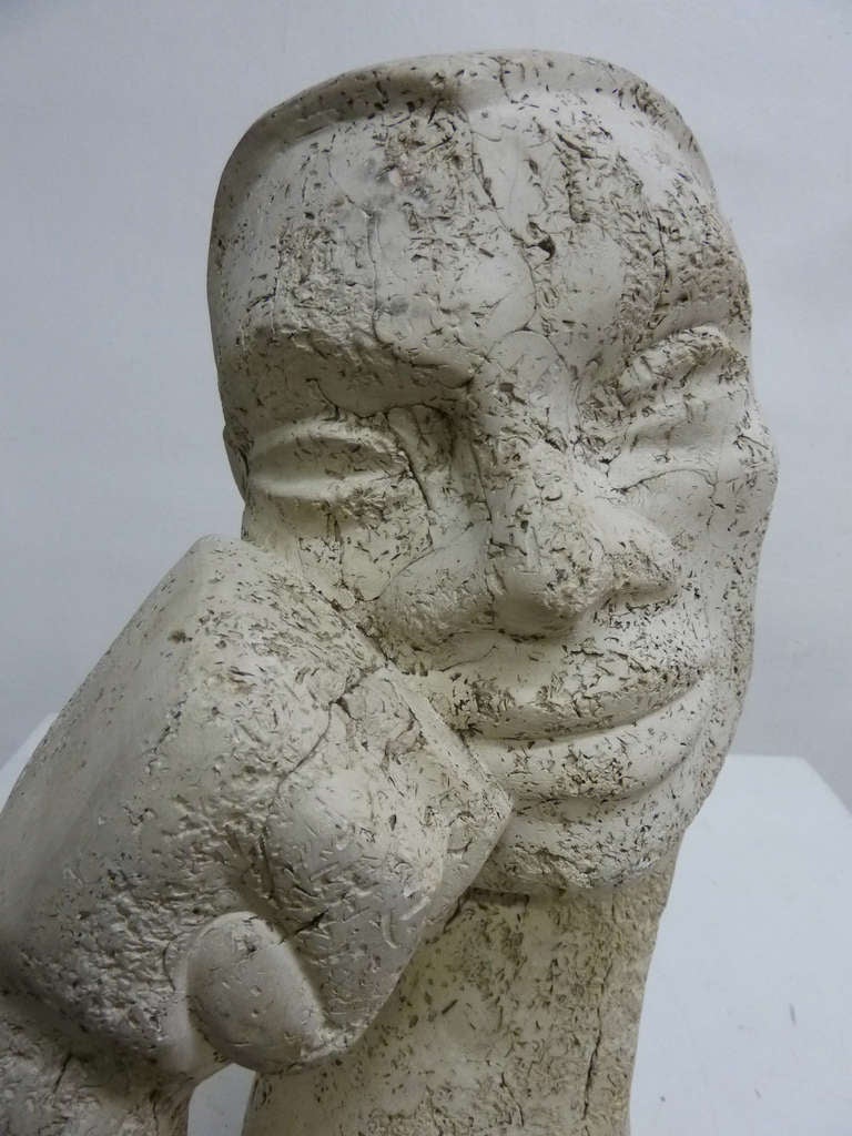 Mid-Century Sculpture of Contemplative Man By LeRoy Benjamin In Excellent Condition In Pasadena, CA