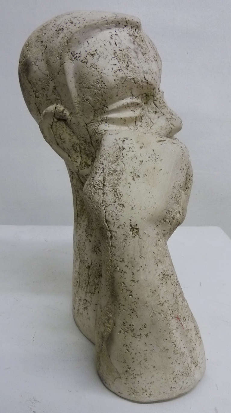 Mid-20th Century Mid-Century Sculpture of Contemplative Man By LeRoy Benjamin
