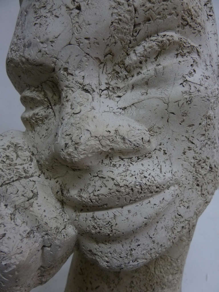 Mid-Century Sculpture of Contemplative Man By LeRoy Benjamin 1