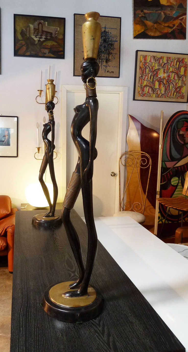 Pair of Large African Figures by Hagenauer In Excellent Condition In Pasadena, CA