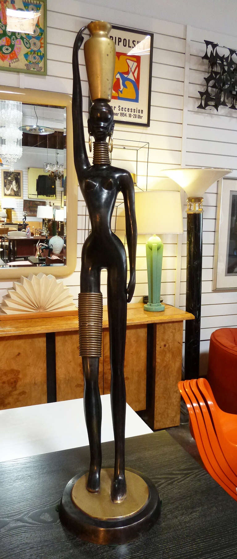 Art Deco Pair of Large African Figures by Hagenauer