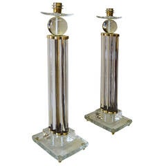 Spectacular Tall Pair of Murano Lamps