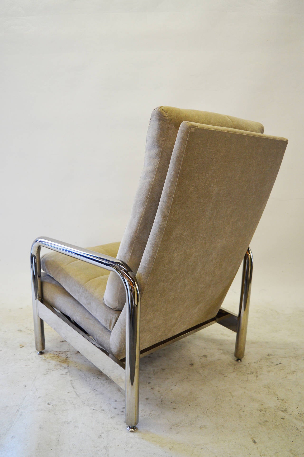 Plated Chrome Recliner by Milo Baughman for Thayer Coggin