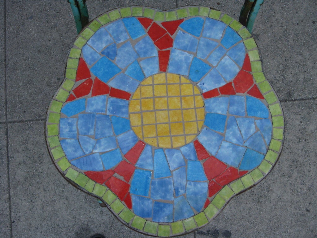 Pair of Folding Butterfly / Dragonfly Mosaic Chairs 1