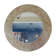 Round Gilded Stuco Mirror by David Marshall