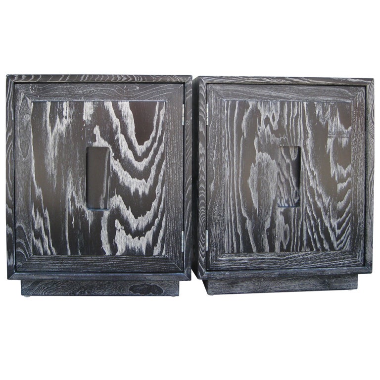 Mid-Century Amazing Pair of  Cerused Nightstands
