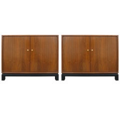 Pair of Walnut Side  Cabinets