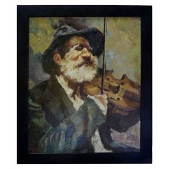 Oil Painting of a Violinist by Paul Fisher