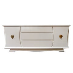 Hollywood Regency White Lacquered Chest