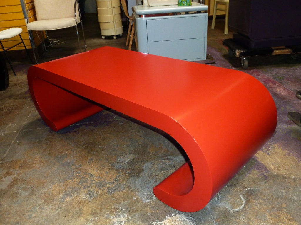 red lacquer coffee table