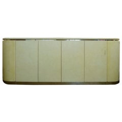 Chic Parchment Cabinet in The Style of   Karl Springer