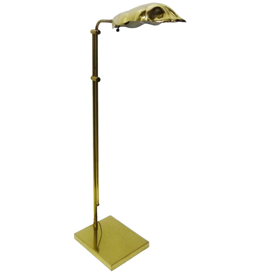 Italian Brass Floor Lamp by Tommaso Barbi for Chapman
