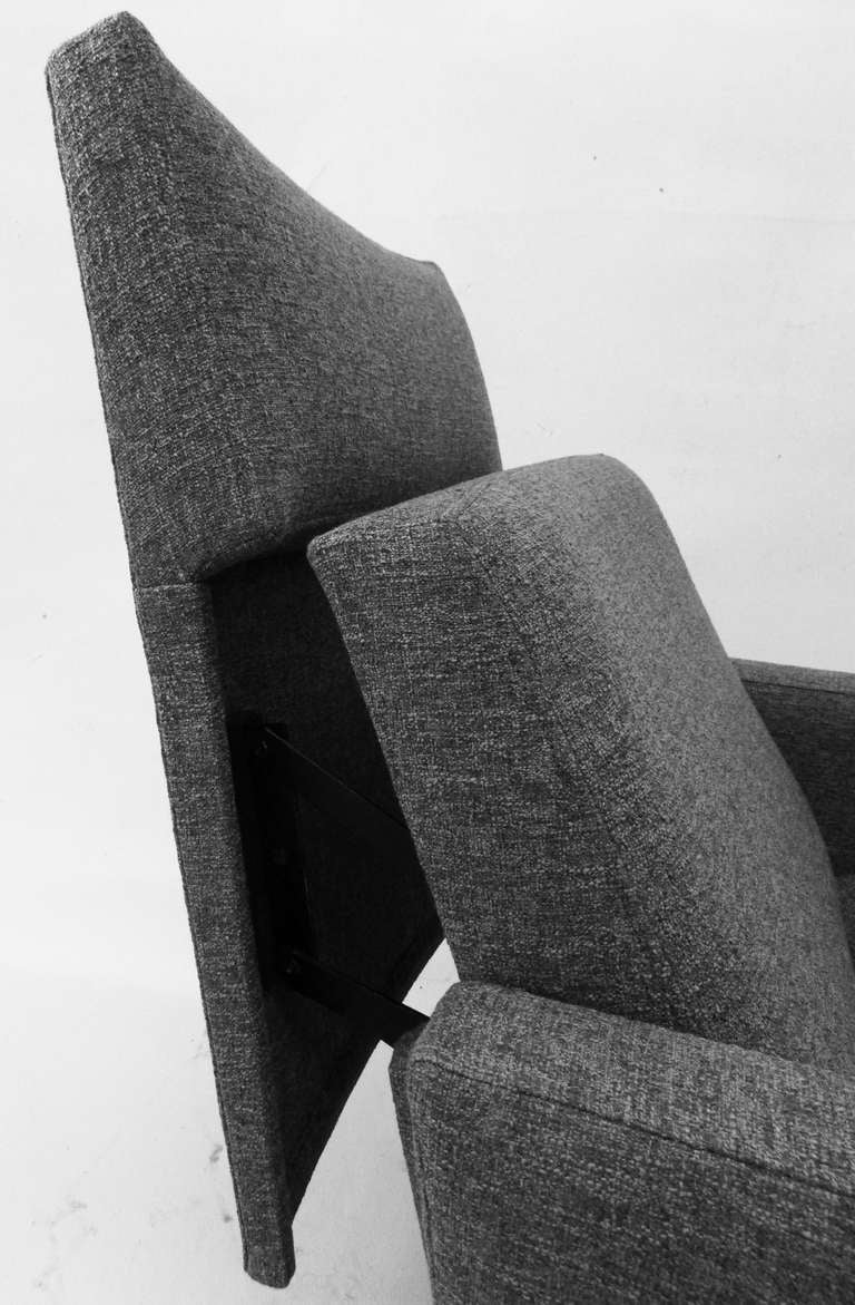 Bouclé Reclining Armchair by Milo Baughman