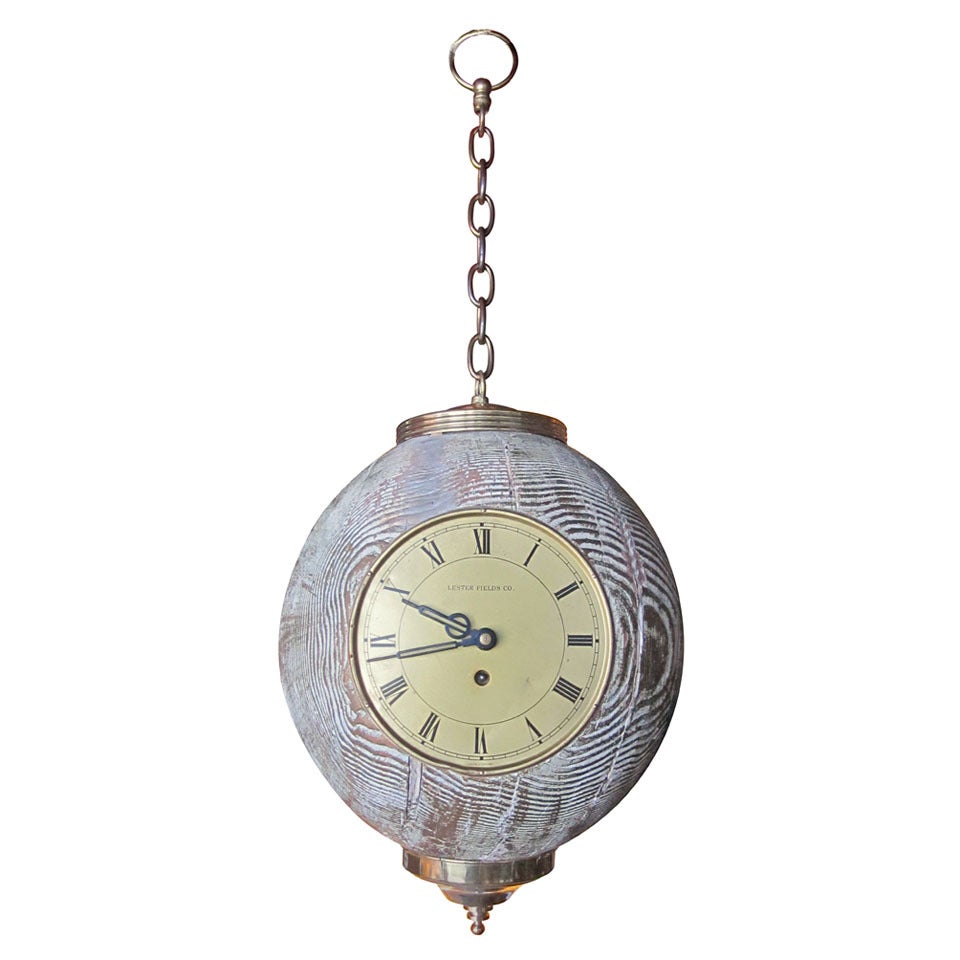 Unusual German  Hanging Clock by Lester Fields Co