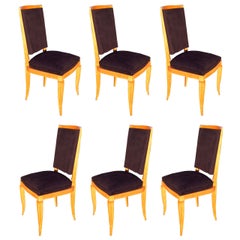 French 1940s Dining Chairs by Maurice Jallot, Set of Six