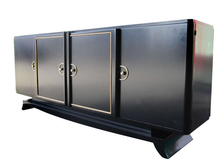 Art Deco French Art-Deco Buffet / Credenza with Brass Fittings
