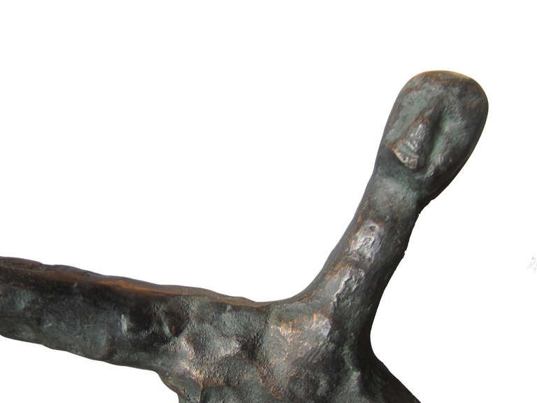 Mid-20th Century Bronze Sculpture of Dancing Woman