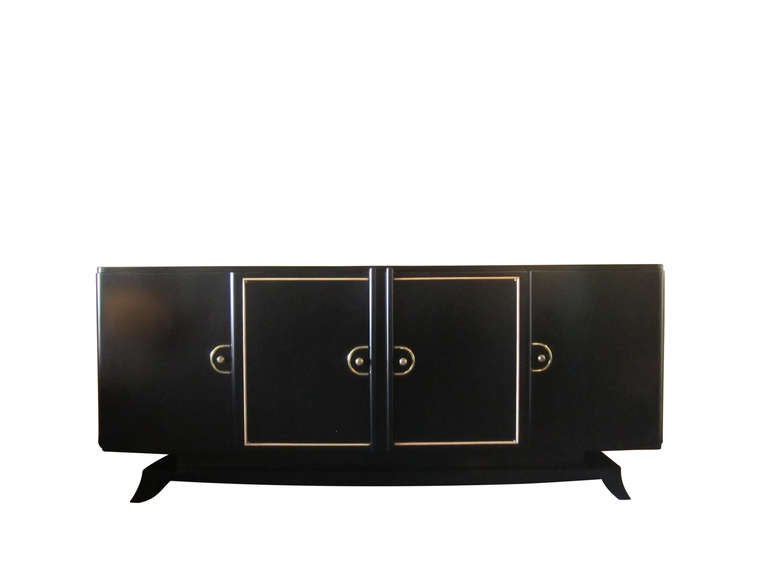 Mid-20th Century French Art-Deco Buffet / Credenza with Brass Fittings