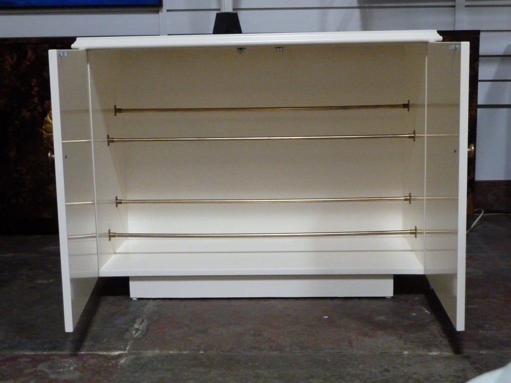 Mid-Century Lacquered Hollywood Regency Shoe Cabinet