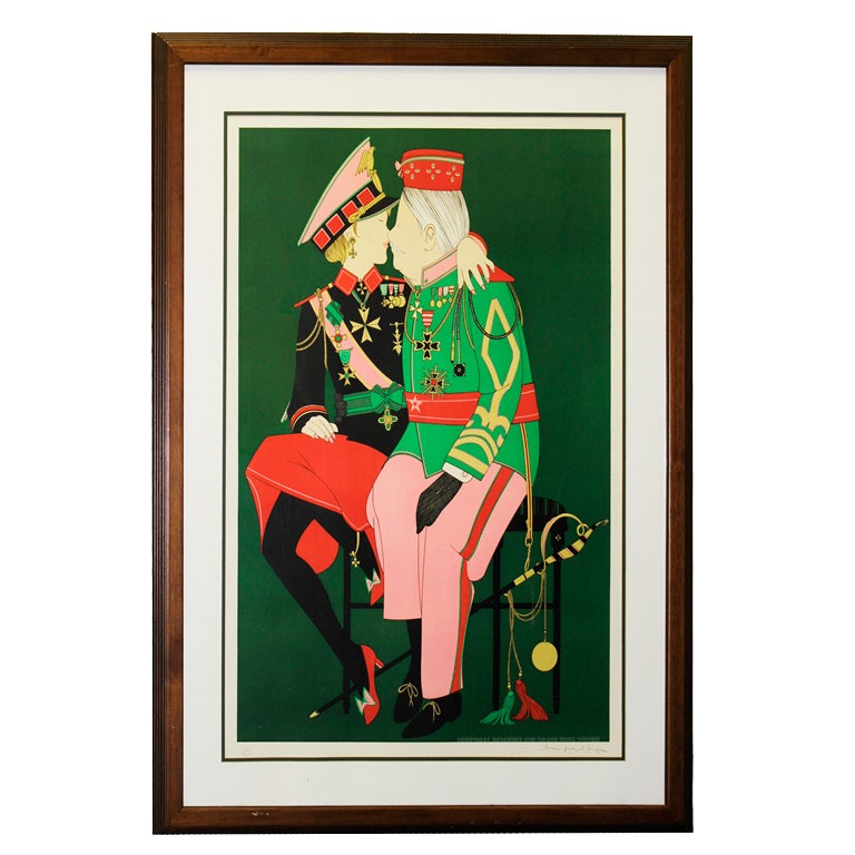 French Mid-Century Whimsical Lithograph by French Artist Denis Noyer