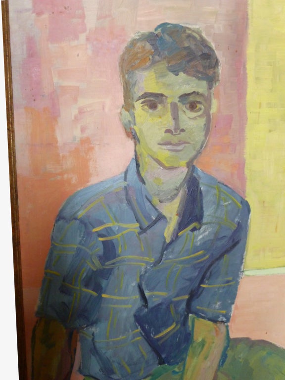 Expressionist Painting of a Young Man by Fritz Schwaderer
