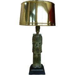 Brass Shade  Table Lamp in the Manner of James Mont