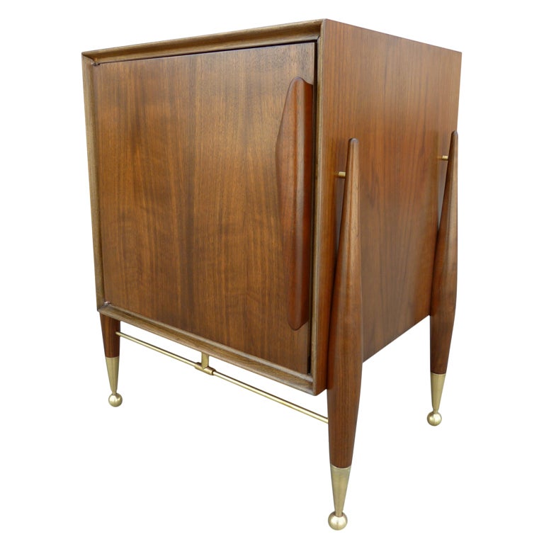 Italian Mid-Century Modern Side / End Table with Cabinet