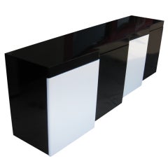 Black and White Lacquered Credenza