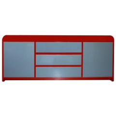 Red and Grey Lacquer Credenza