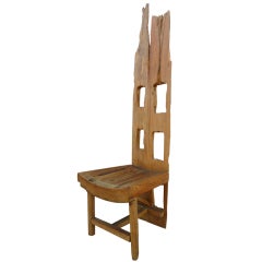 California Designed Red Wood High Back Chair