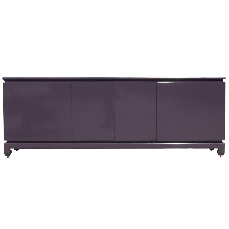 Stunning Aubergine Lacquer Credenza