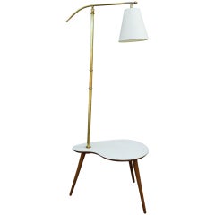French Floor Lamp with Tripod Side Table