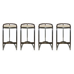 Set of Four 1970s Chrome Counter top  Stools by Thonet