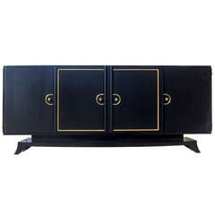 Vintage French Art-Deco Buffet / Credenza with Brass Fittings