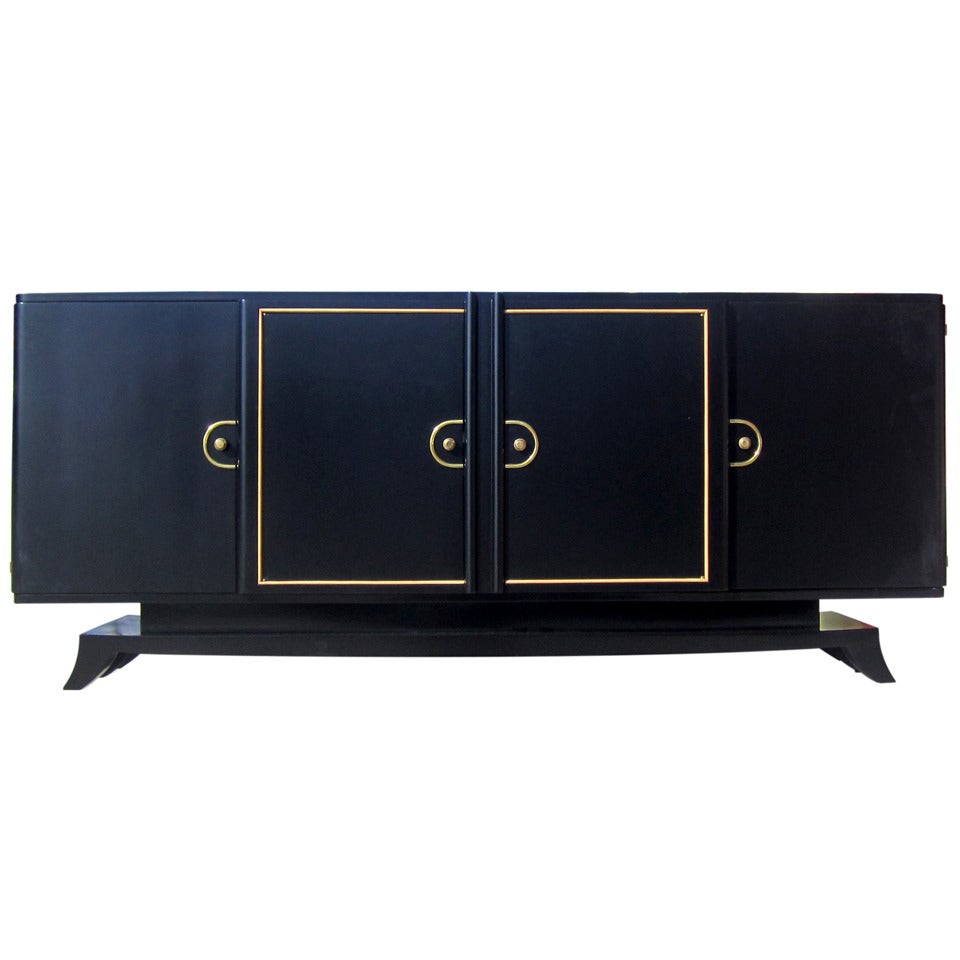 French Art-Deco Buffet / Credenza with Brass Fittings