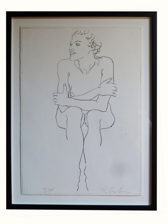 Signed drawing of a woman (1994) by Robert Graham.
 The female form was a prominent theme in Graham’s work. He was primarily a sculptor, but created several series of prints and drawings. He also created civic monuments throughout the country, from