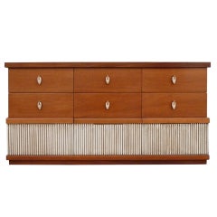 Rare Blond Mahogany 9 Drawer Dresser by American of Martinsville
