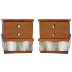 Rare Blond Mahogany Nightstands by American of Martinsville