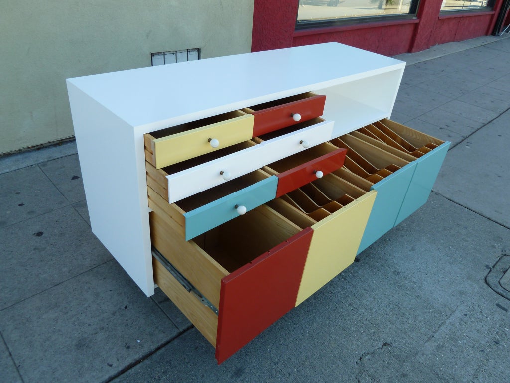 American Playful Mid-Century Lacquered Storage Cabinet